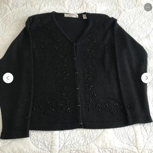 Karen Scott Evening embroidered women cardigan